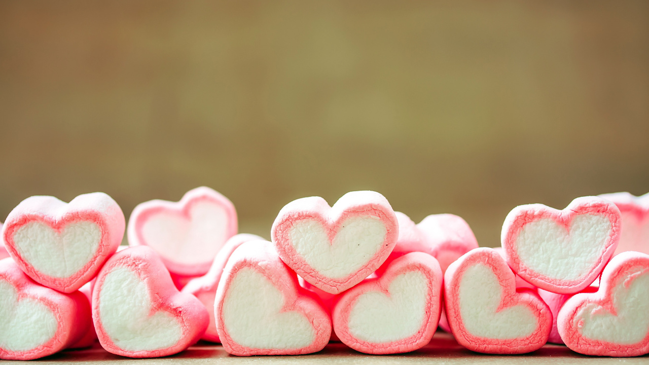 Обои сердце, роман, розовый, любовь, сладость в разрешении 1280x720