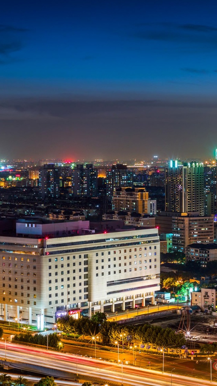 Обои Шанхайский, городской пейзаж, город, городской район, метрополия в разрешении 720x1280