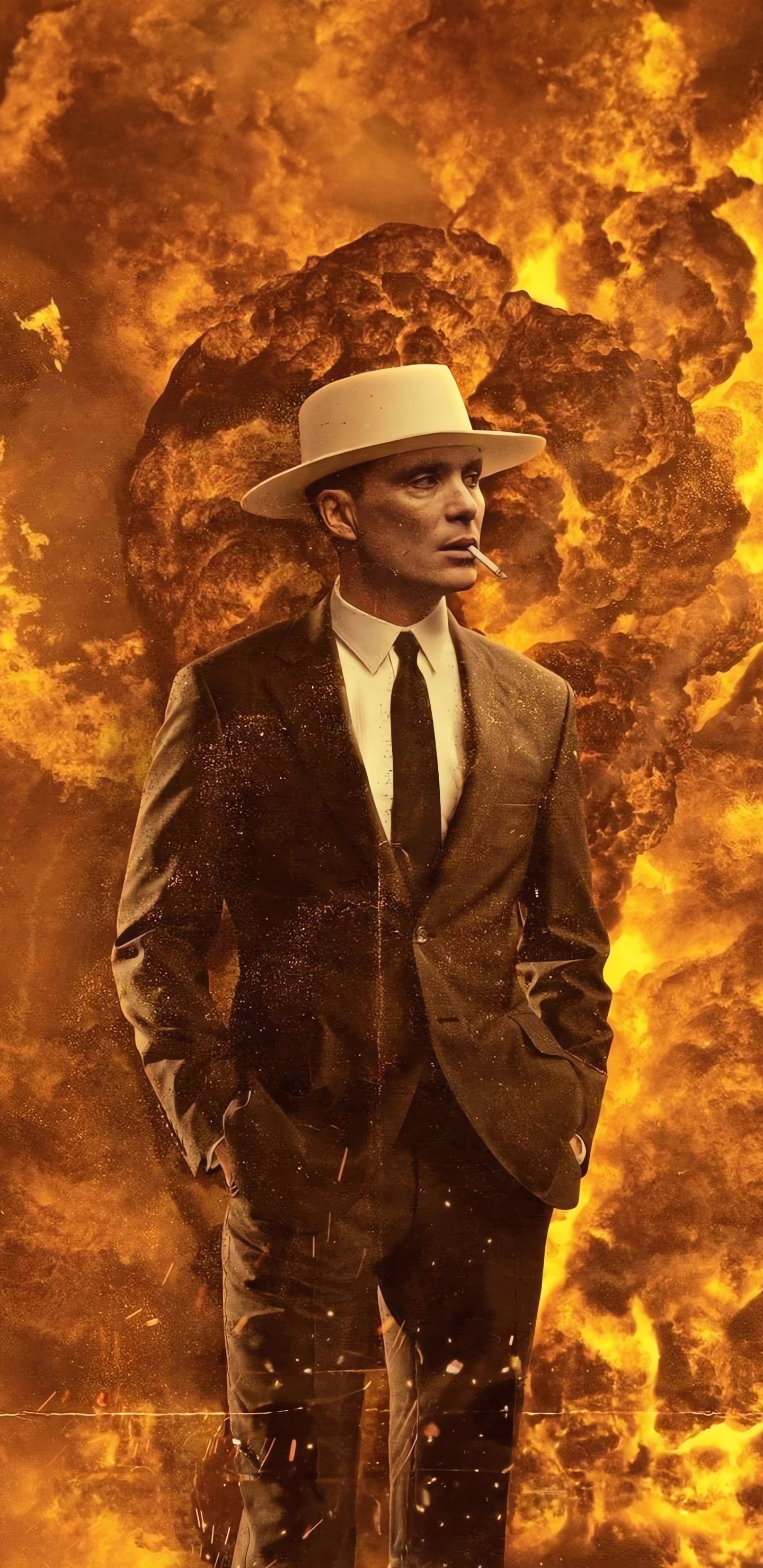 Обои Киллиан Мерфи, Оппенгеймер, постер, Постер фильма, живопись в разрешении 1440x2960