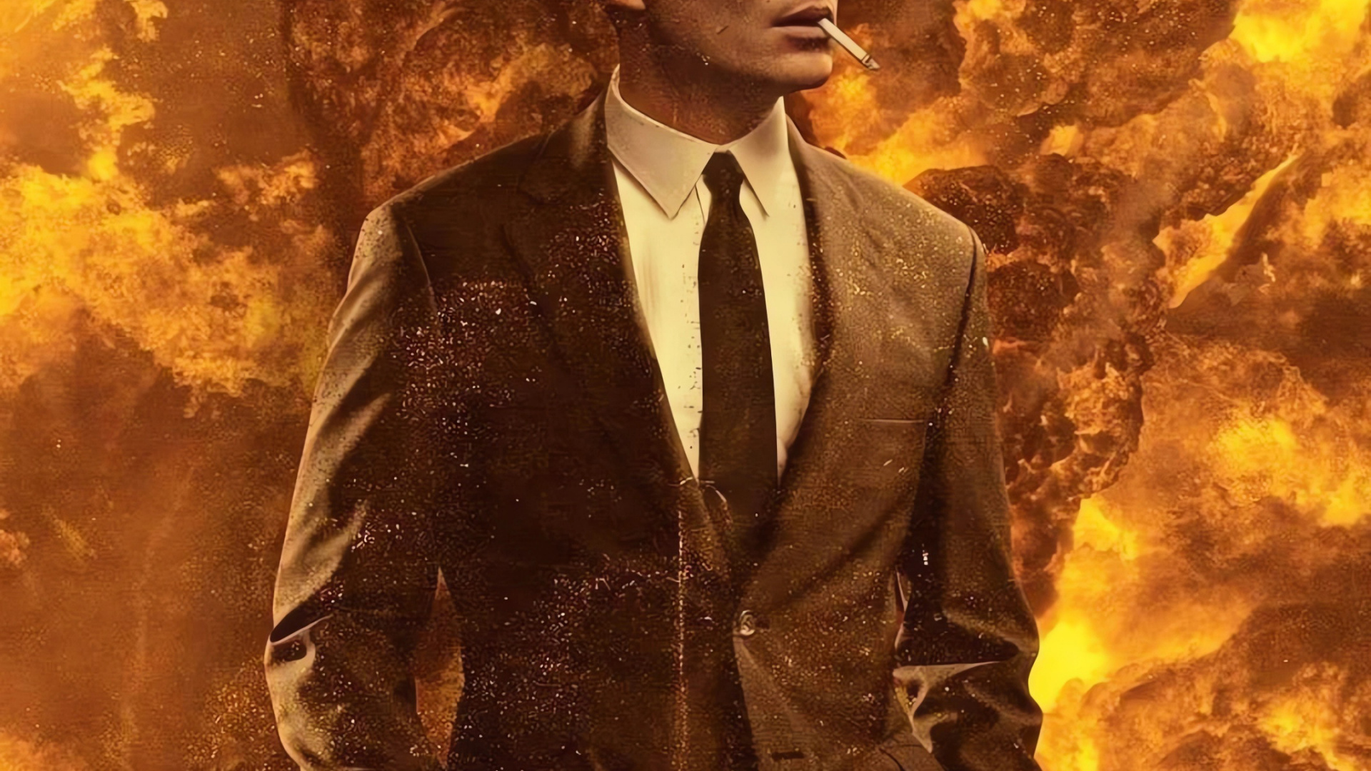 Обои Киллиан Мерфи, Оппенгеймер, постер, Постер фильма, живопись в разрешении 1920x1080