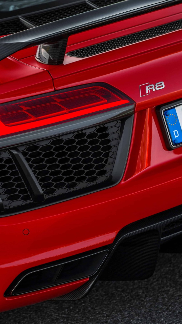 Обои audi, авто, двигатель V10, красный цвет, спорткар в разрешении 720x1280