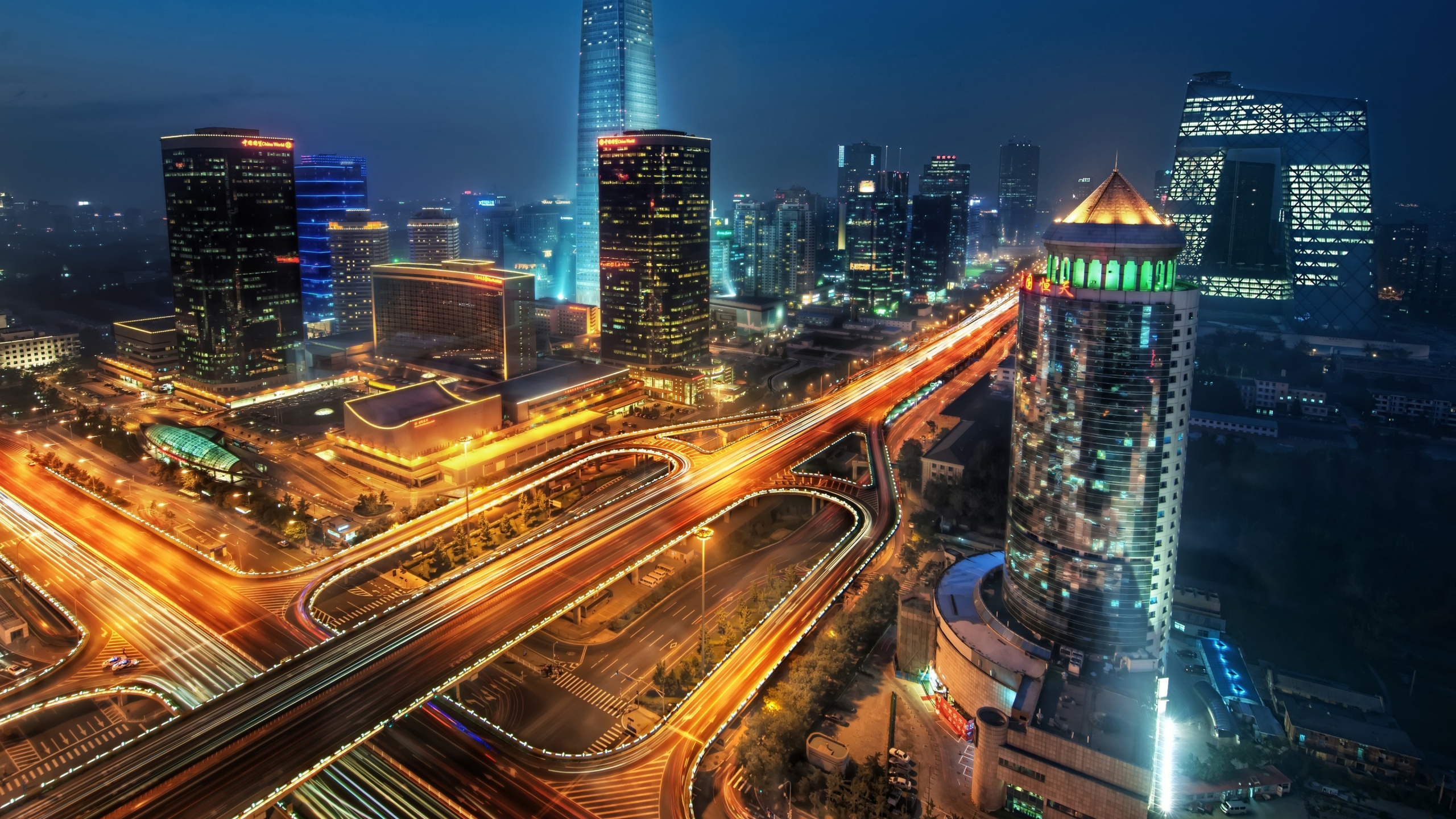 Обои город, городской пейзаж, городской район, метрополия, небоскреб в разрешении 2560x1440