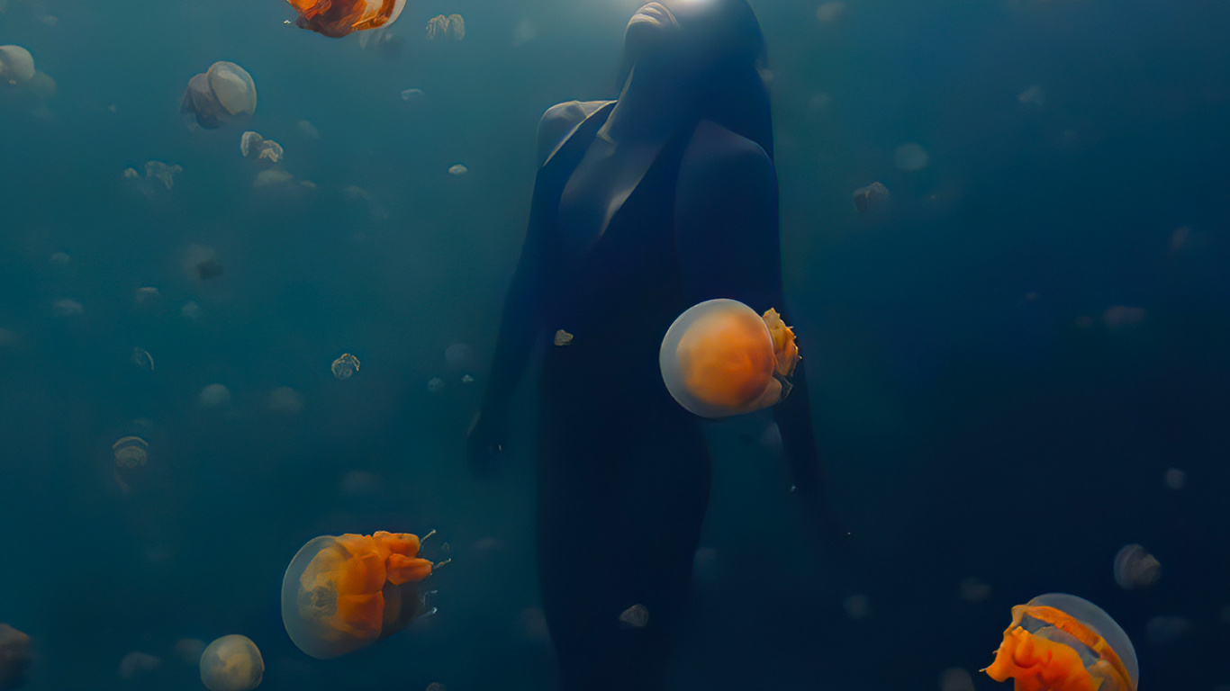 Обои подземные воды, коралловый риф, морская биология, коралловый риф рыбы, вода в разрешении 1366x768