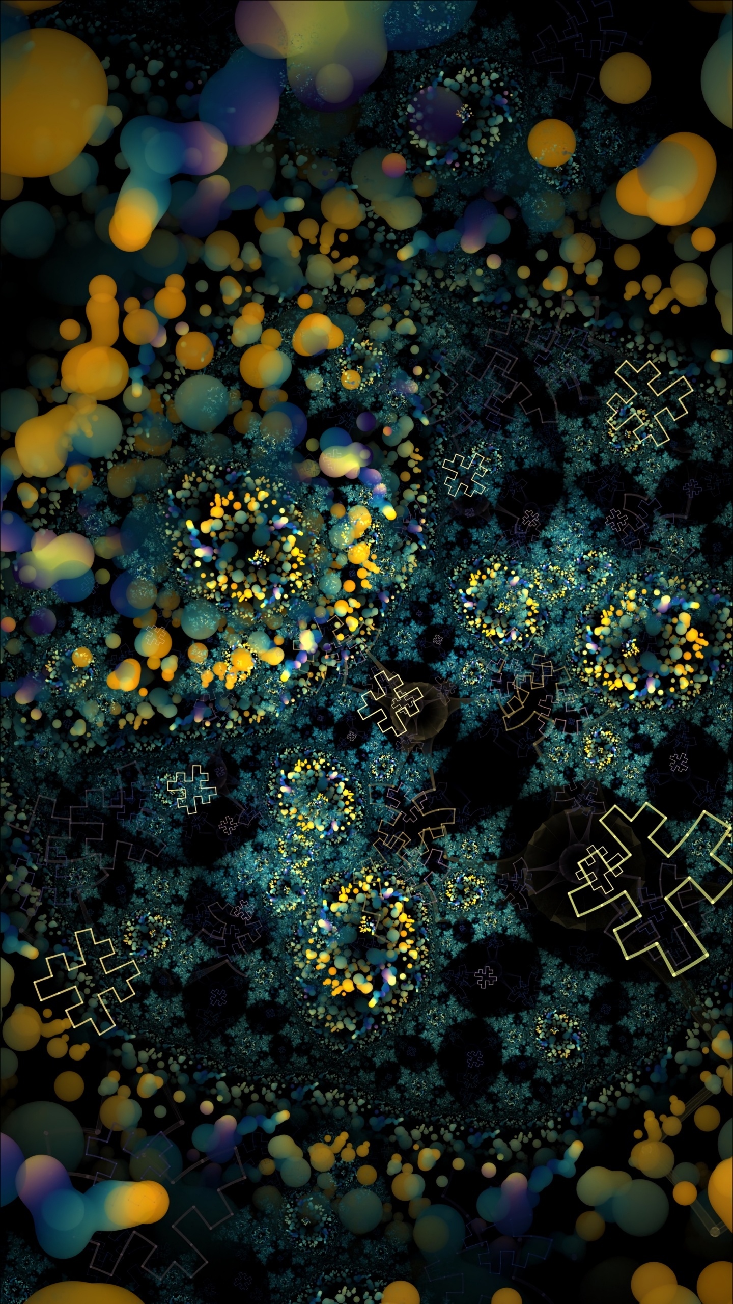 Обои фрактальное искусство, узор, дизайн, арт, круг в разрешении 1440x2560