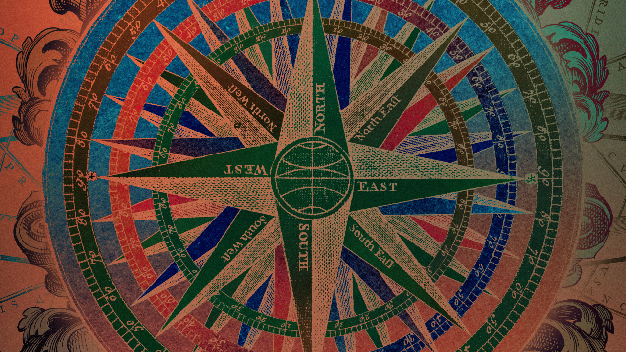 Обои узор, арт, компас, мир, картушка в разрешении 1280x720