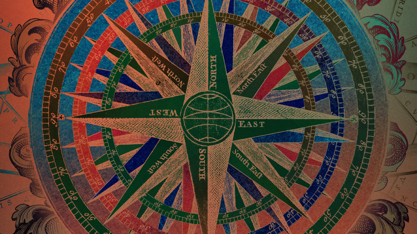 Обои узор, арт, компас, мир, картушка в разрешении 1366x768