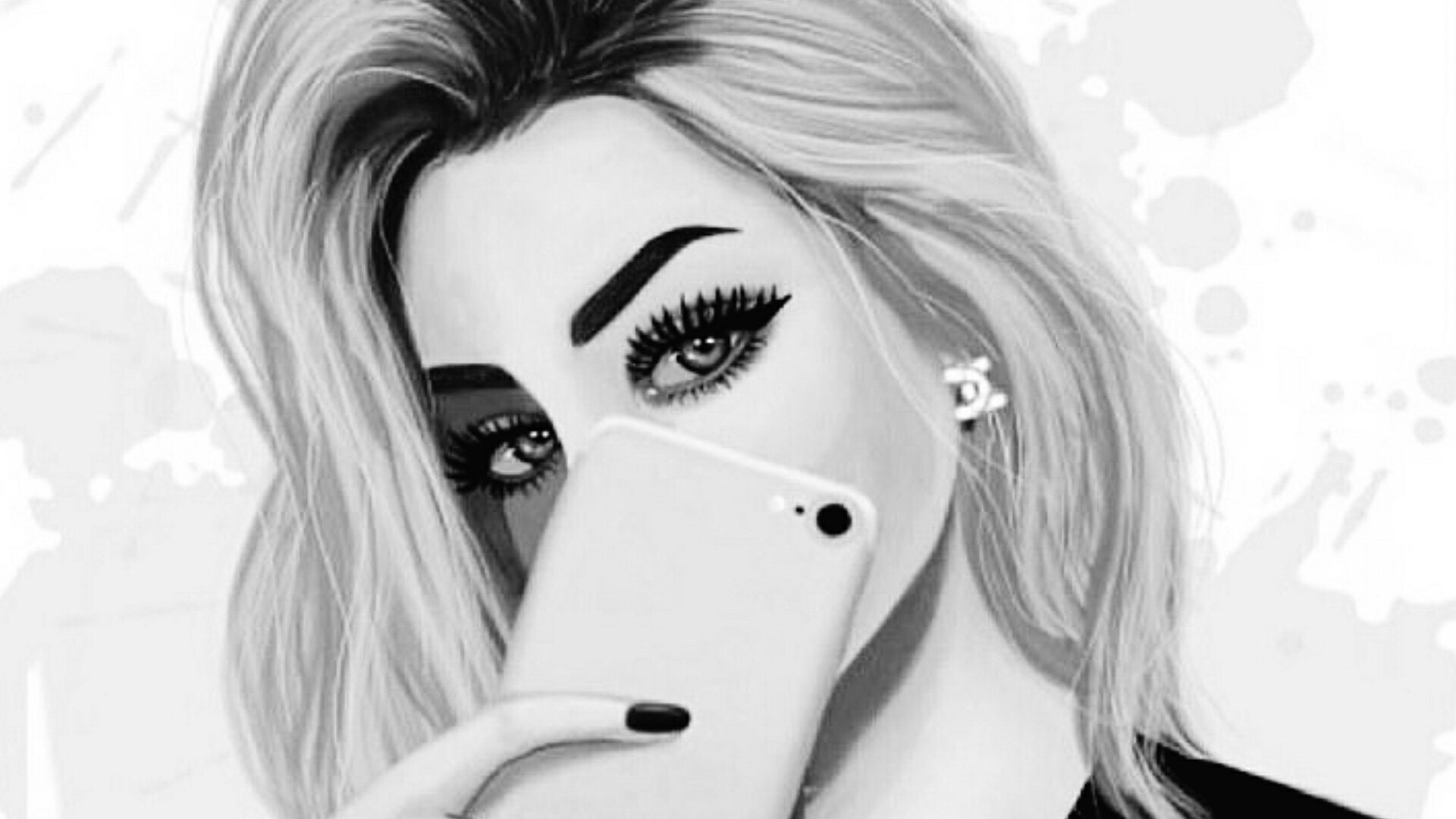 Обои лицо, белые, бровь, нос, голова в разрешении 1920x1080