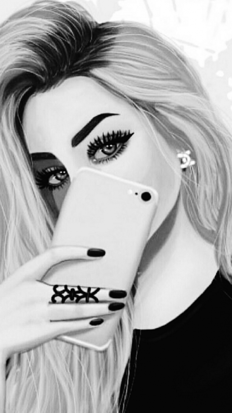 Обои лицо, белые, бровь, нос, голова в разрешении 750x1334