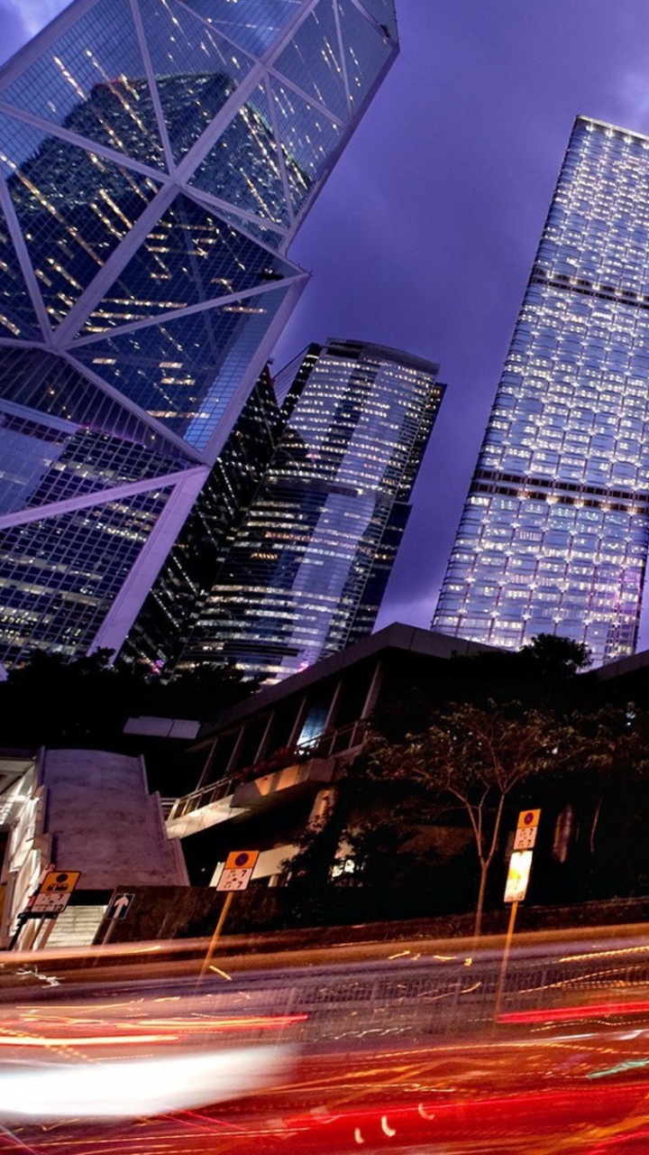 Обои город, городской пейзаж, городской район, метрополия, ночь в разрешении 720x1280