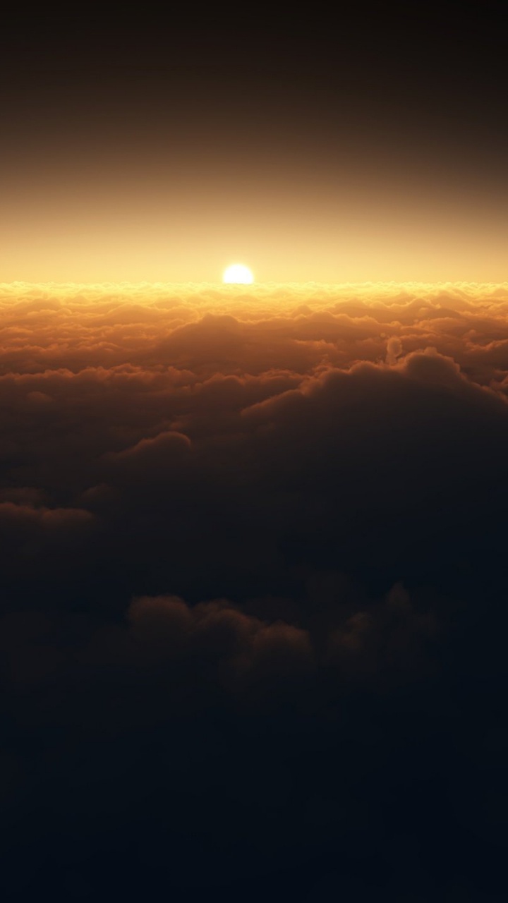 Обои атмосфера, горизонт, облако, дневное время, закат в разрешении 720x1280