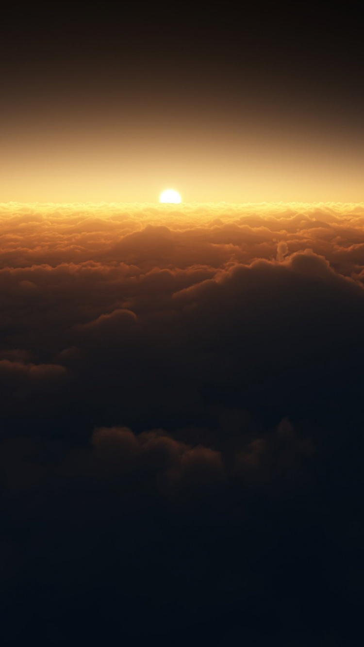 Обои атмосфера, горизонт, облако, дневное время, закат в разрешении 750x1334