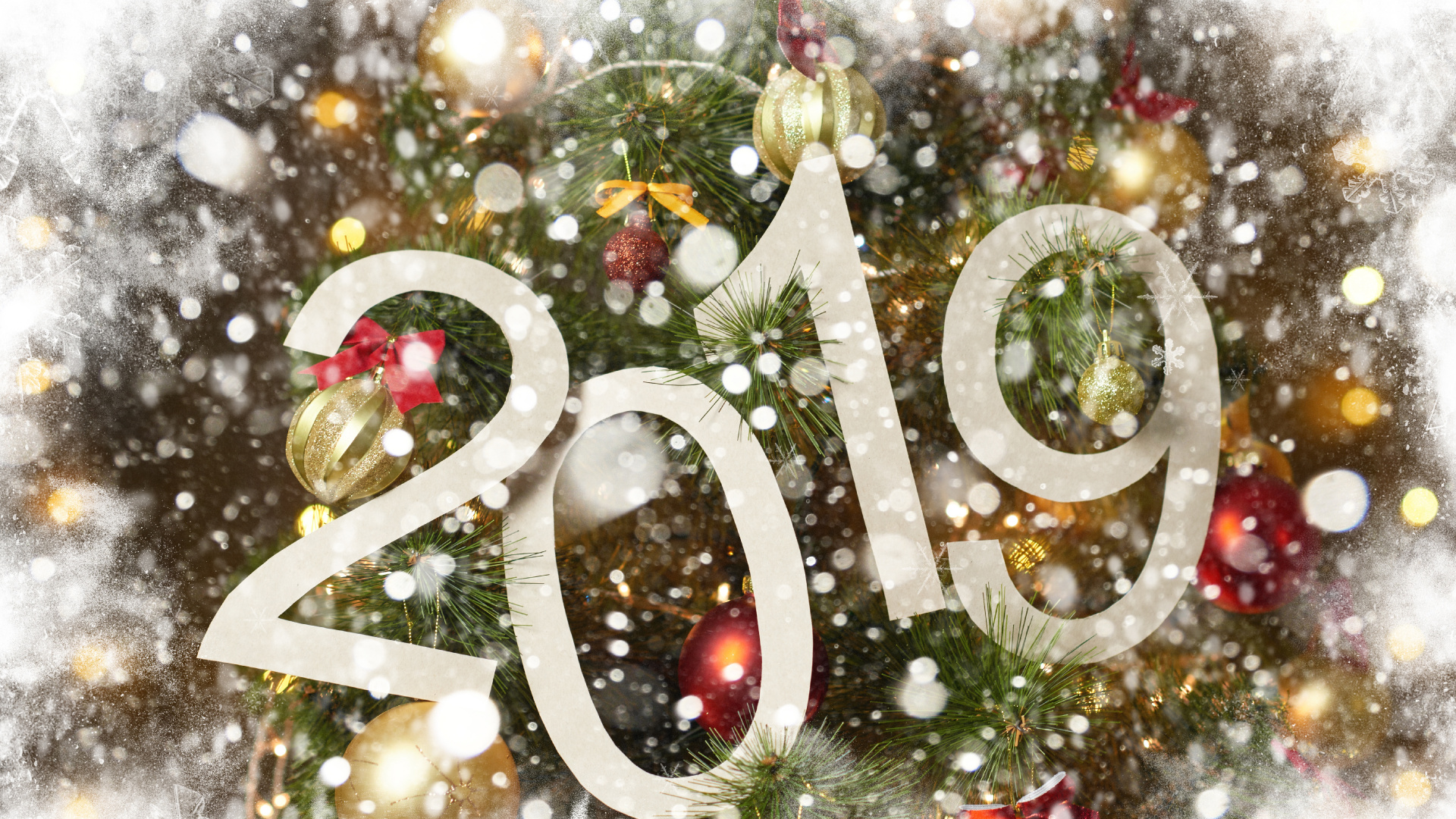 Обои Рождественский день, Новый год, рождественский орнамент, зима, Рождественские украшения в разрешении 1920x1080