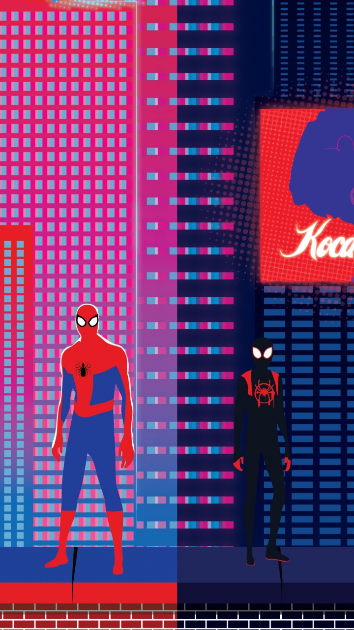 Обои человек-паук, Гвен Стейси, Майлз Моралес, постер, Постер фильма в разрешении 720x1280