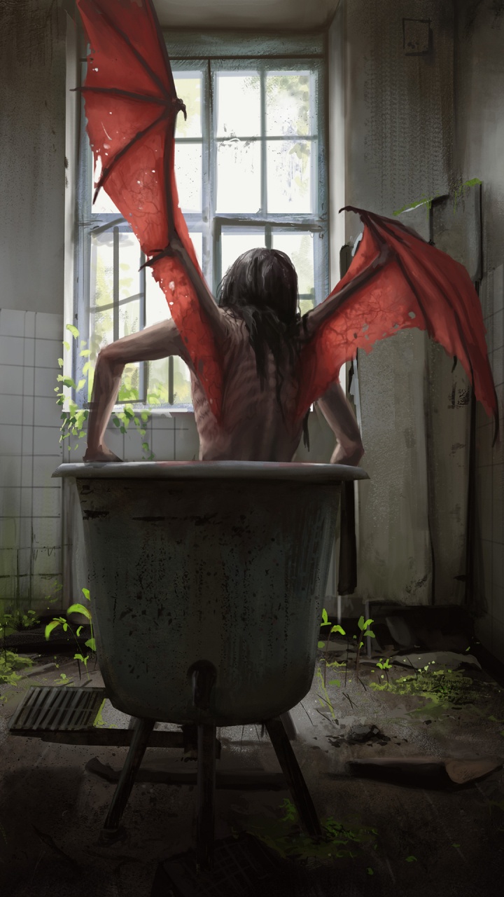 Обои artstation жуткий, арт, иллюстрация, темные фантазии, живопись в разрешении 720x1280