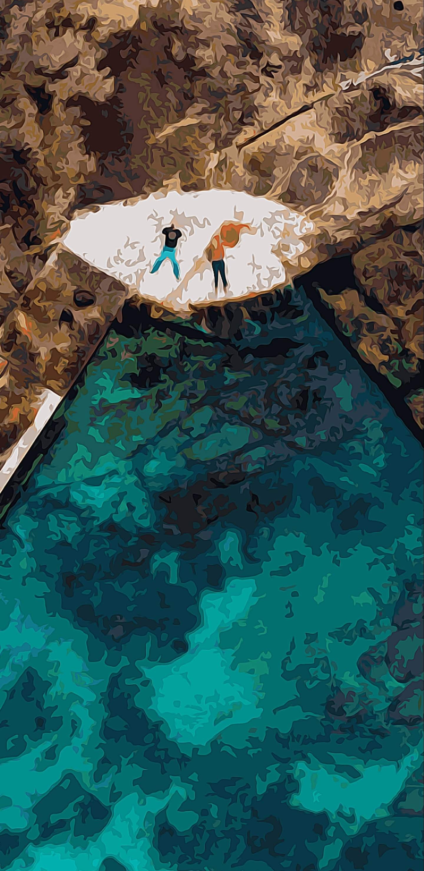 Обои Google, Google Pixel 4, море, Аква, чирок в разрешении 1440x2960