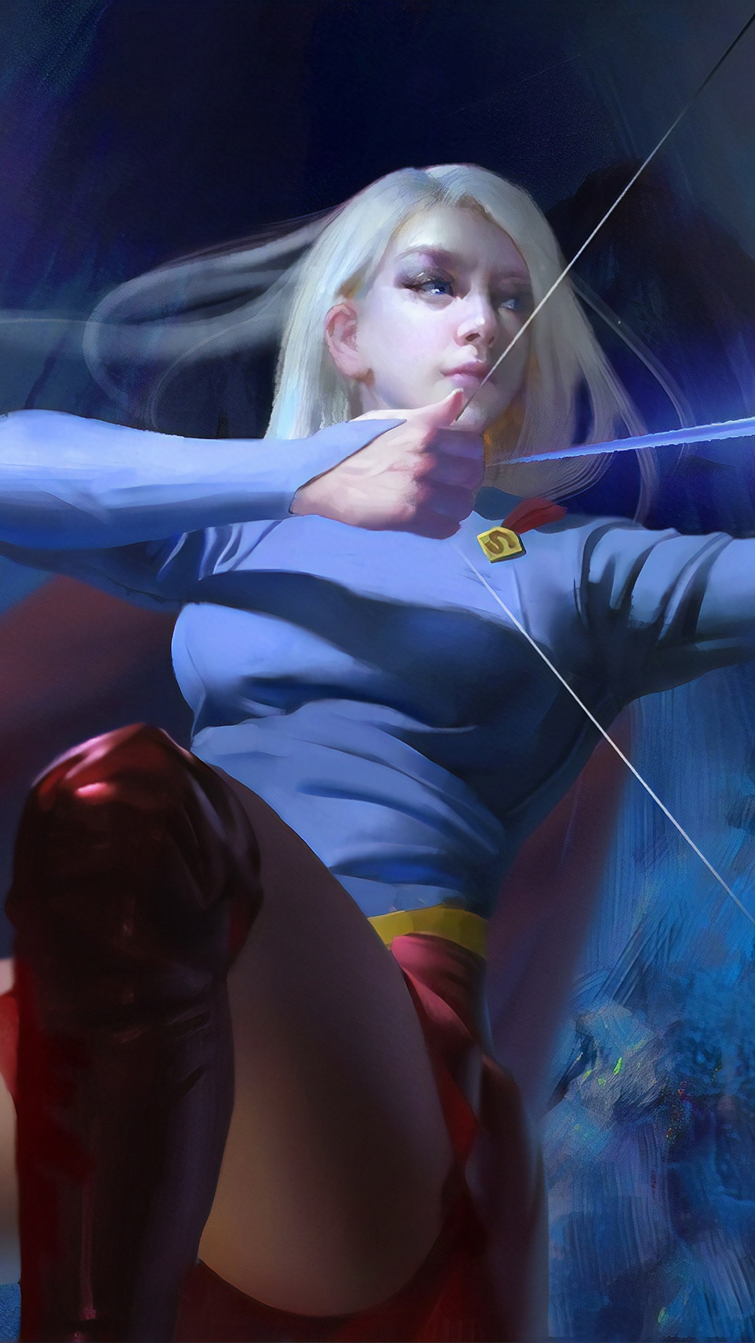 Обои супергерл, арт, произведение искусства, магия, фэнтези в разрешении 1080x1920