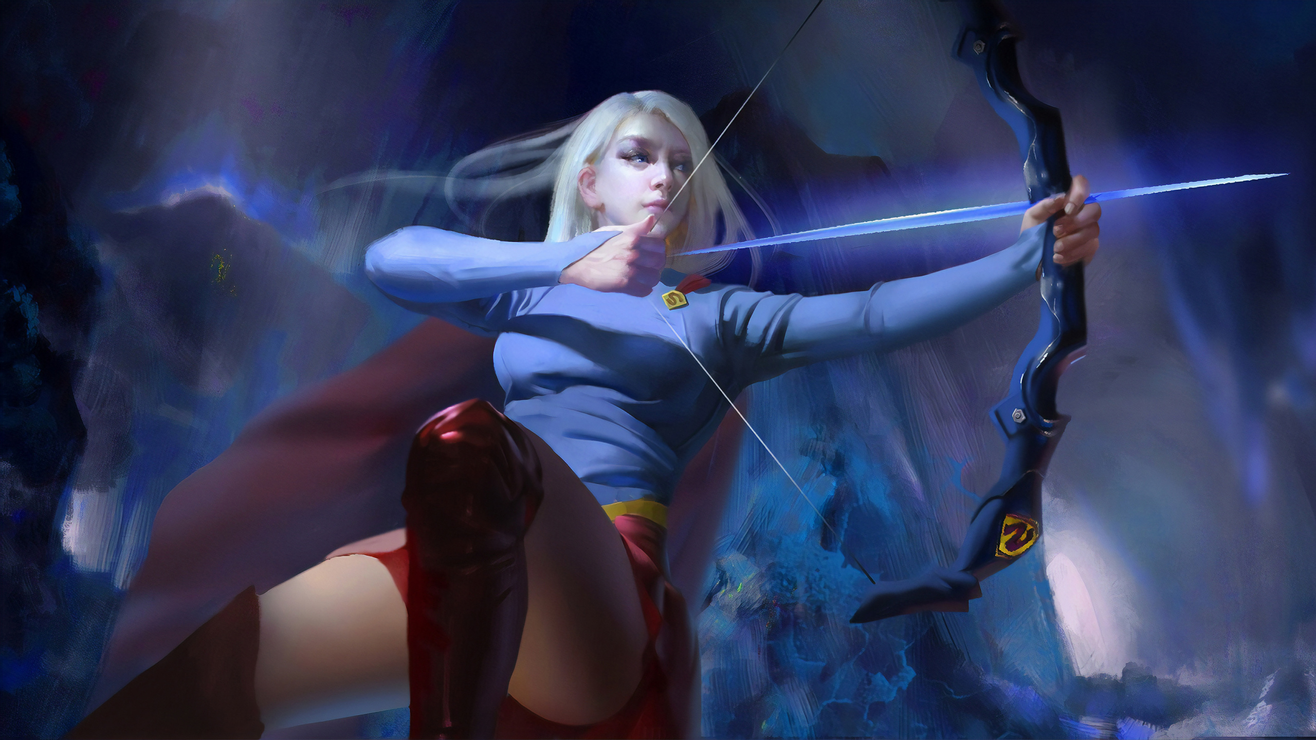 Обои супергерл, арт, произведение искусства, магия, фэнтези в разрешении 2560x1440
