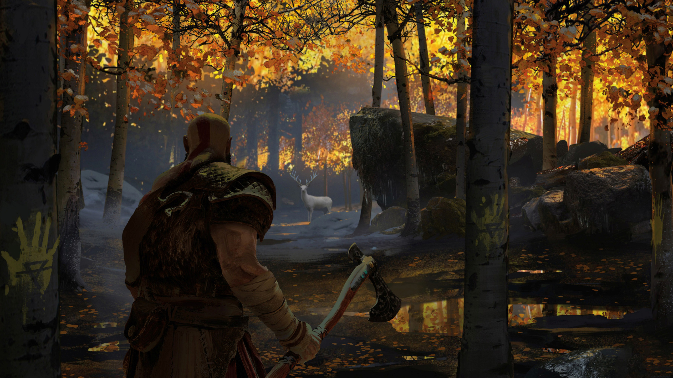 Обои god of war, кратос, концепт арт, СИЭ Санта-Монике студии, арт в разрешении 2560x1440