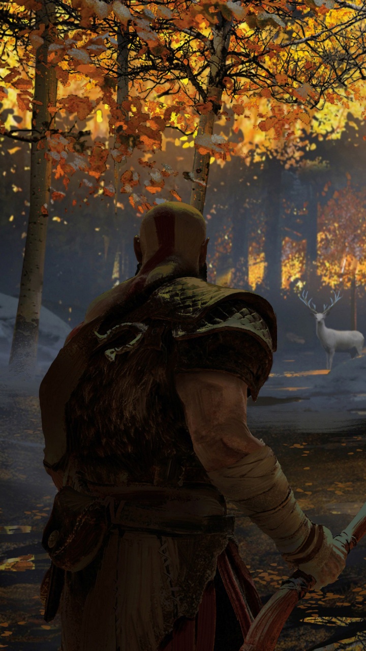 Обои god of war, кратос, концепт арт, СИЭ Санта-Монике студии, арт в разрешении 720x1280