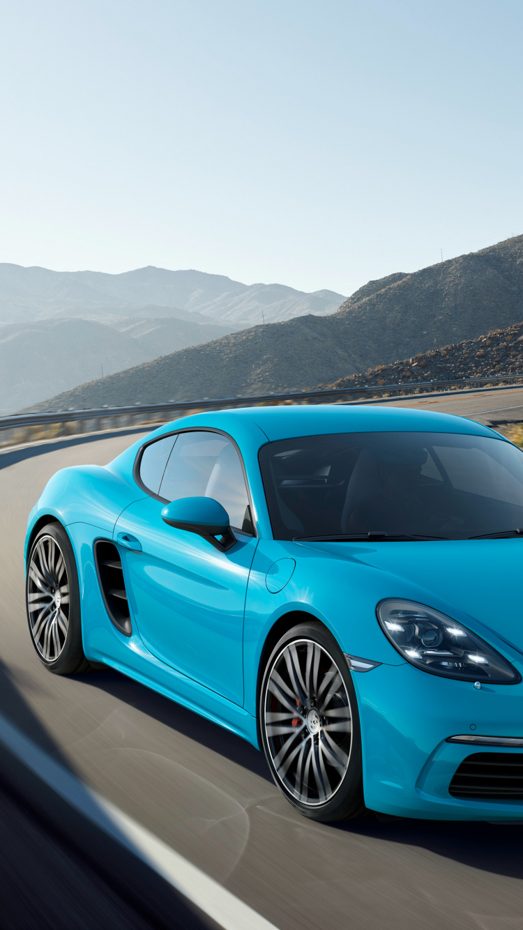 Обои Порше, 2017 Порше 718 Cayman С, авто, Porsche Cayman S, суперкар в разрешении 750x1334