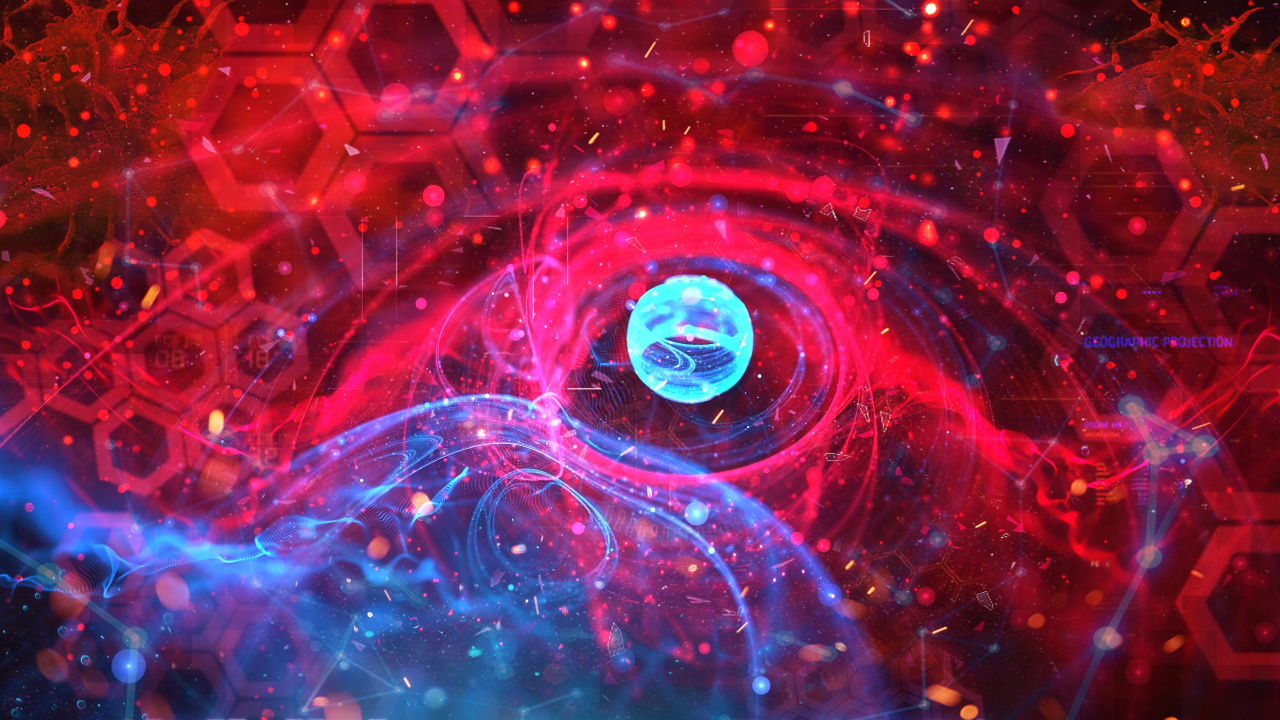 Обои вода, красный цвет, синий, свет, круг в разрешении 1280x720