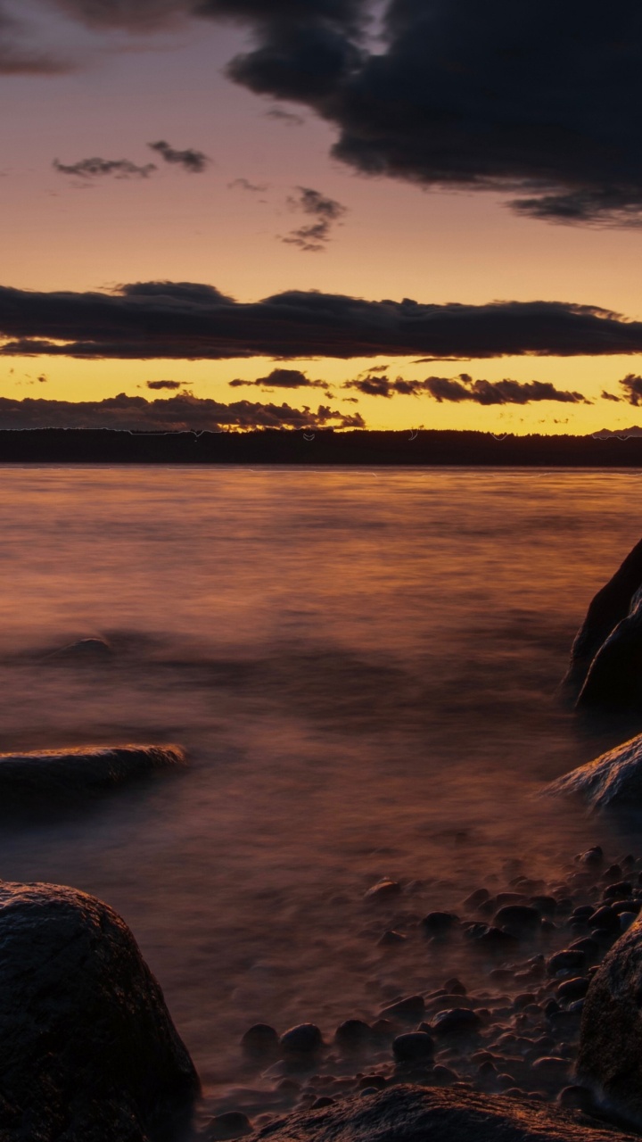 Обои закат, море, облако, побережье, берег в разрешении 720x1280