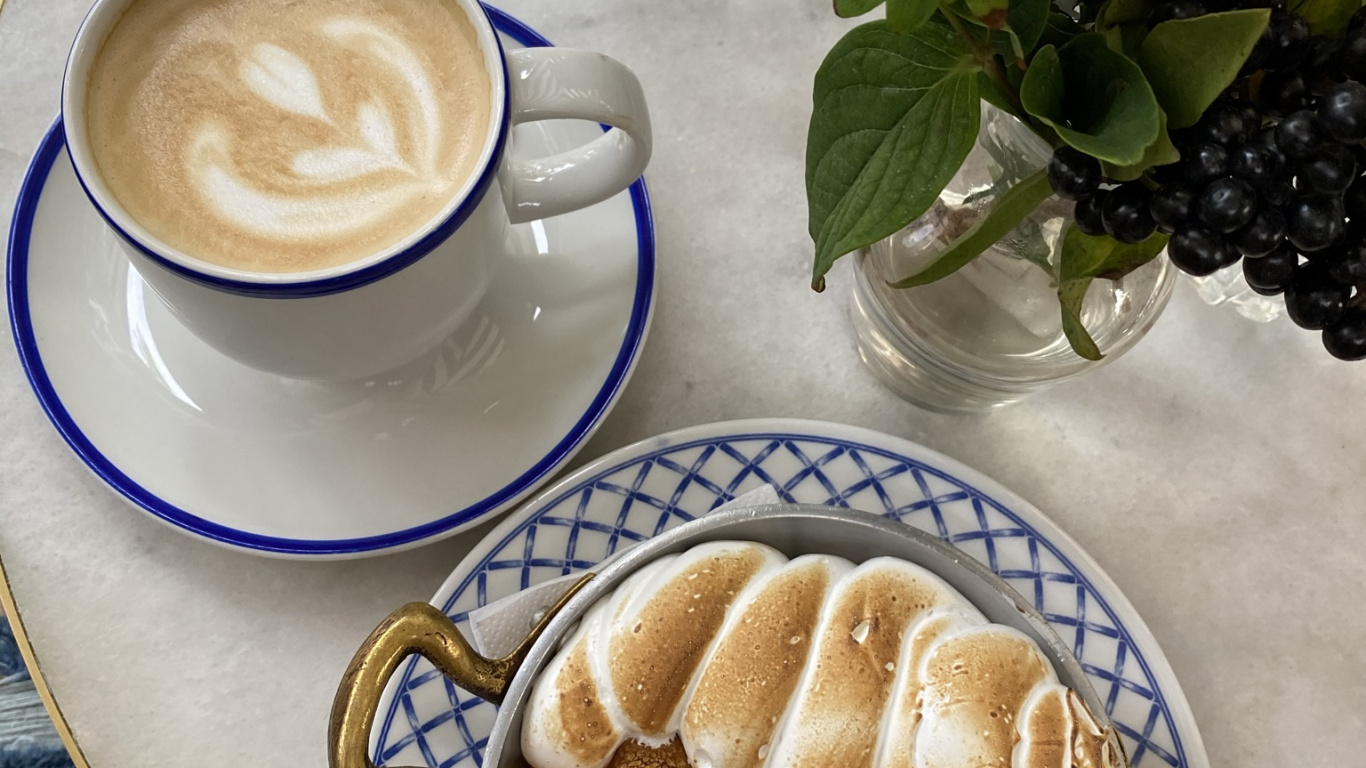 Обои кофейная чашка, Кафе с молоком, завтрак, кофе, serveware в разрешении 1366x768