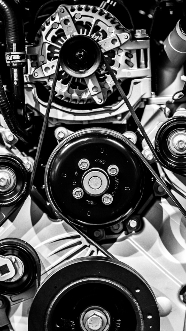 Обои двигатель, автомобильные запчасти, колесо, спорткар, авто в разрешении 720x1280