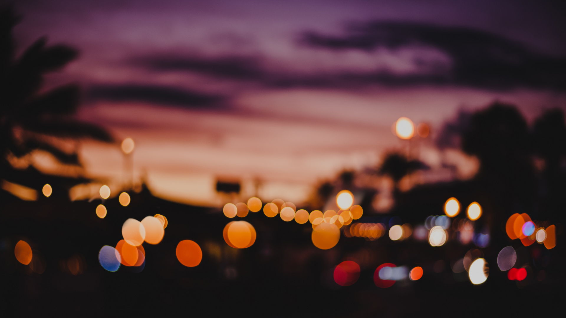 Обои свет, Апельсин, освещение, вода, ночь в разрешении 1920x1080