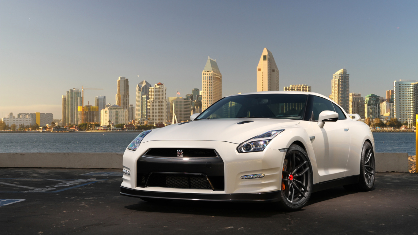 Обои nissan gt r, авто, Ниссан, колесо, обод в разрешении 1366x768