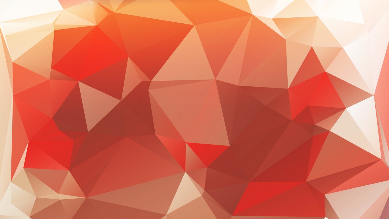 Обои полигон, красочность, Апельсин, красный цвет, узор в разрешении 1366x768