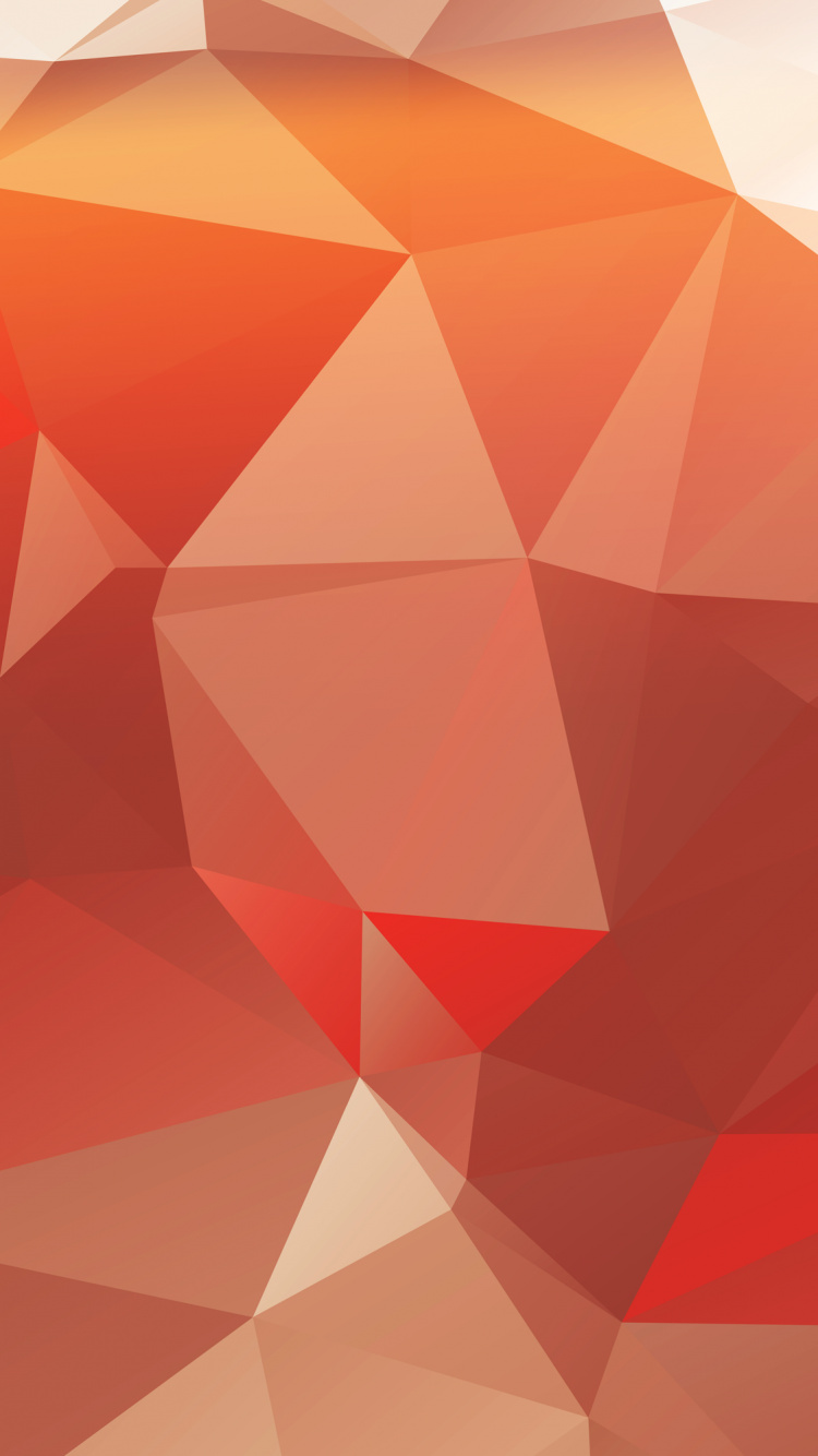 Обои полигон, красочность, Апельсин, красный цвет, узор в разрешении 750x1334