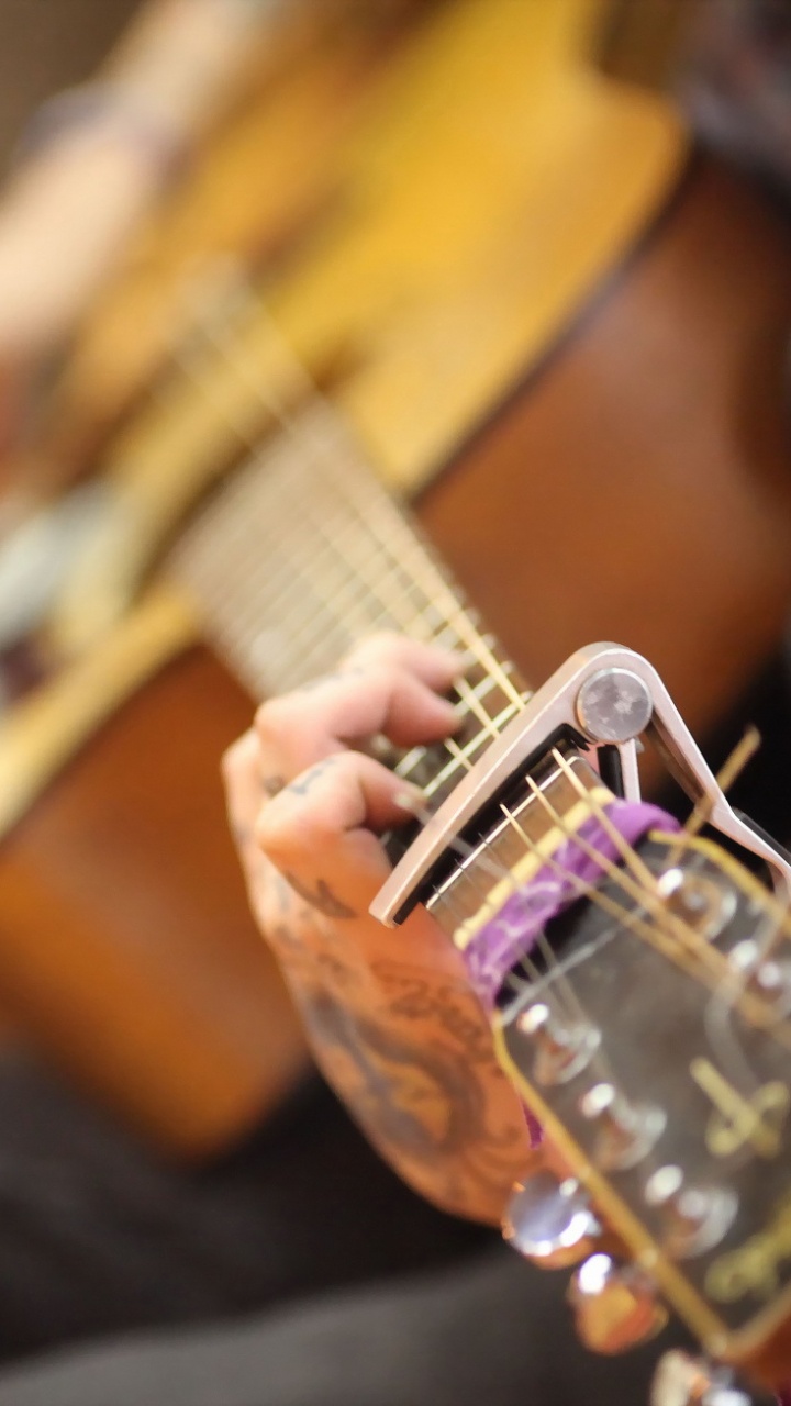 Обои музыка, гитара, струнный инструмент, акустическая гитара, музыкальный инструмент в разрешении 720x1280