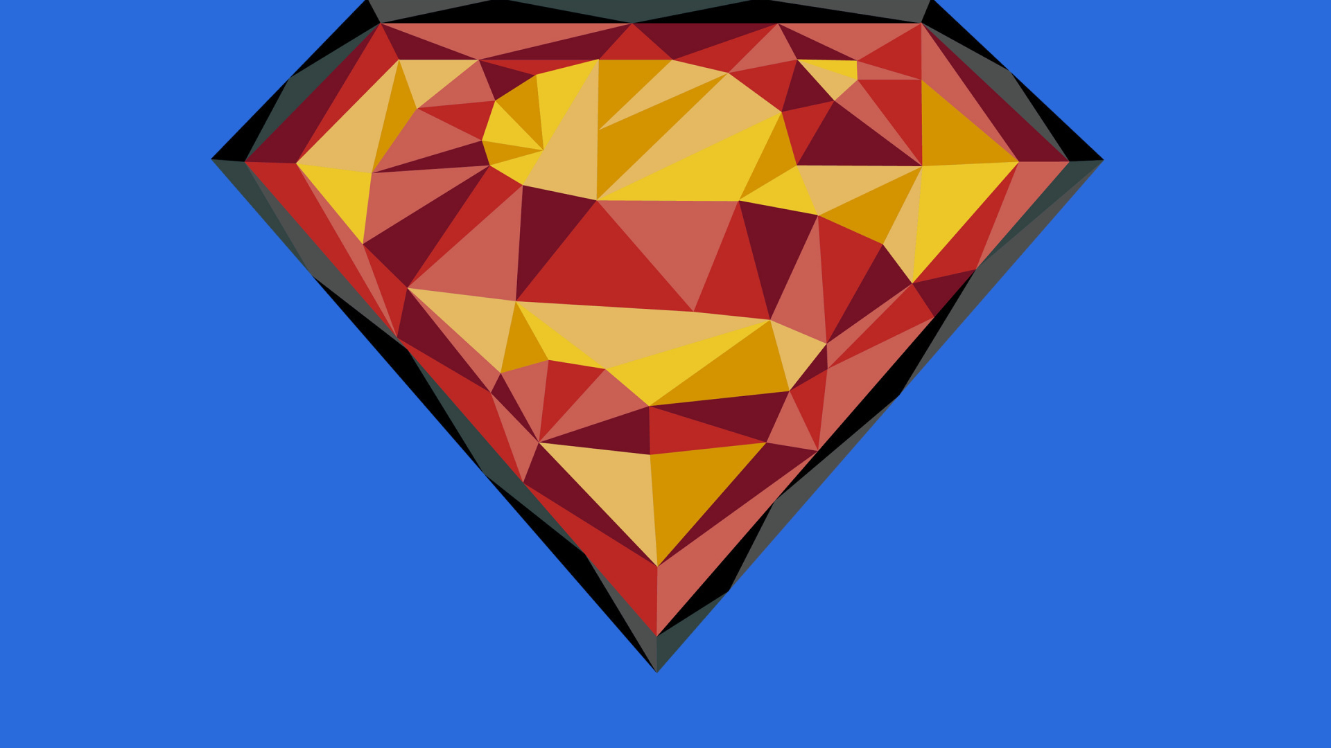 Обои Супермен, Логотип супермена, треугольник, симметрия, узор в разрешении 1920x1080