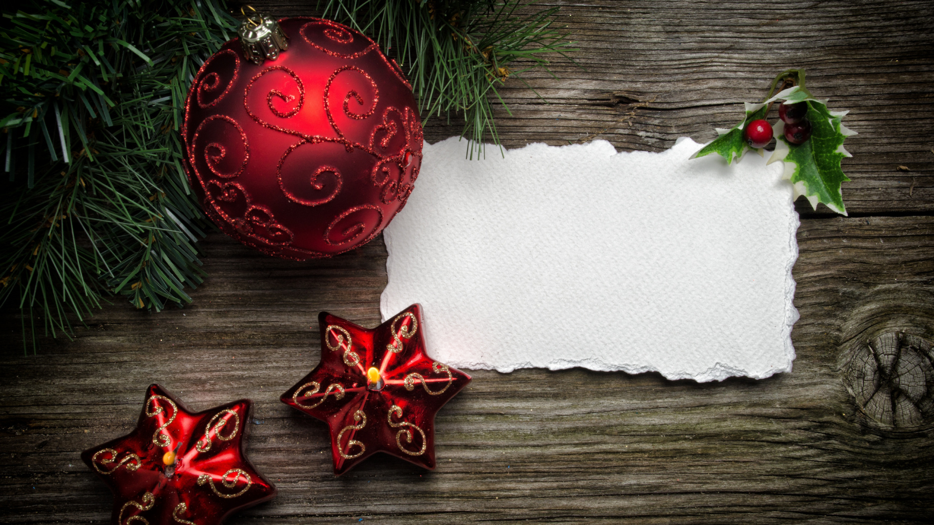 Обои Рождественский день, рождественский орнамент, Рождество, Рождественские украшения, пихта в разрешении 1920x1080