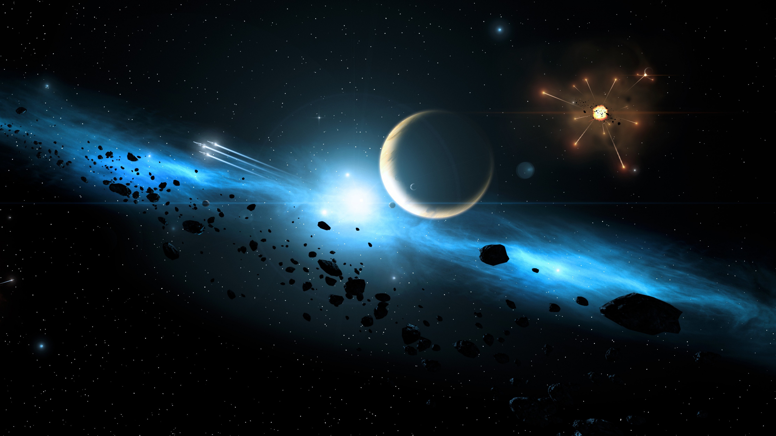 Обои планета, Галактика, звезда, космос, космическое пространство в разрешении 2560x1440