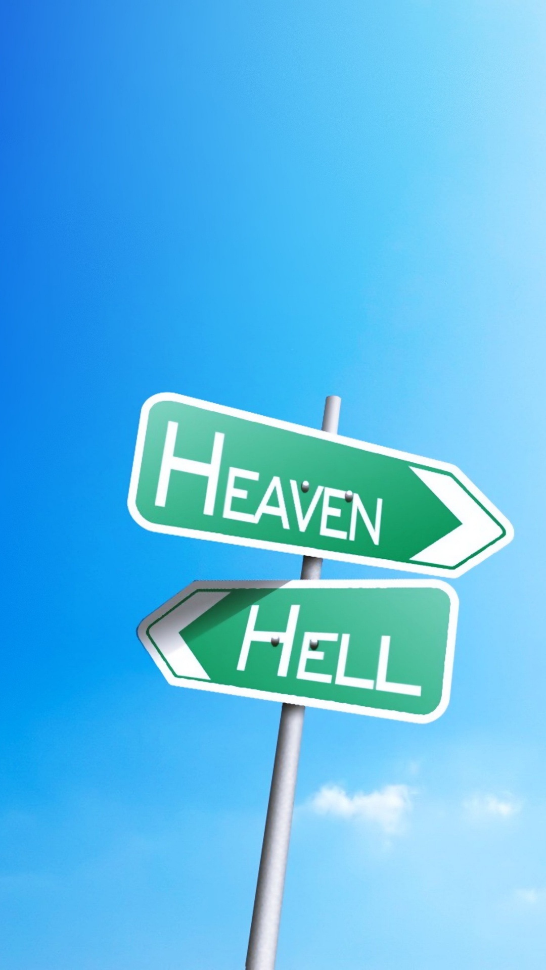 Обои зеленый, дорожный знак, знак, вывеска, дорога в разрешении 1080x1920