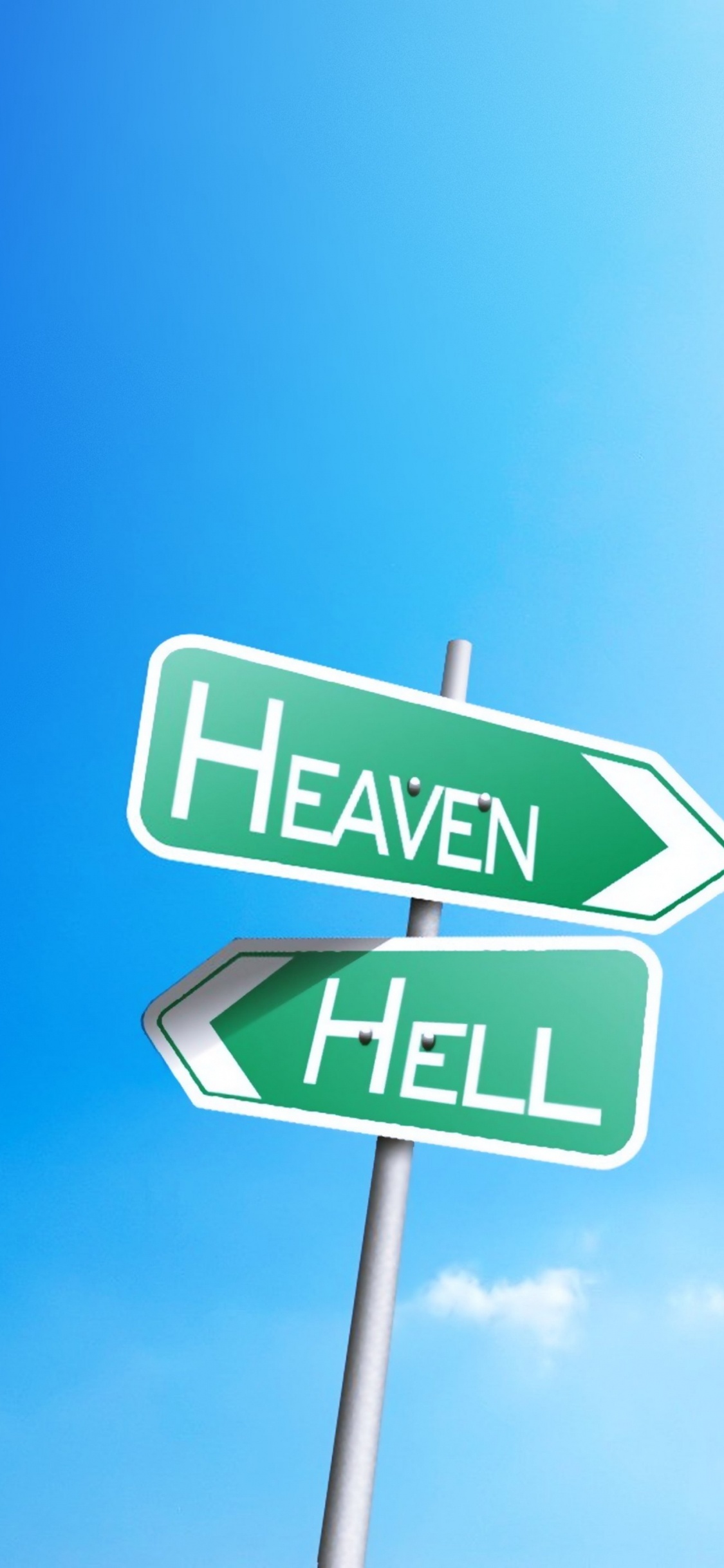 Обои зеленый, дорожный знак, знак, вывеска, дорога в разрешении 1125x2436