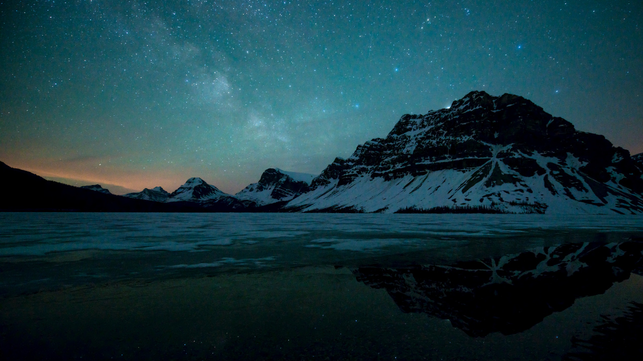 Обои природа, ночь, море, адоб фотошоп, горизонт в разрешении 1280x720