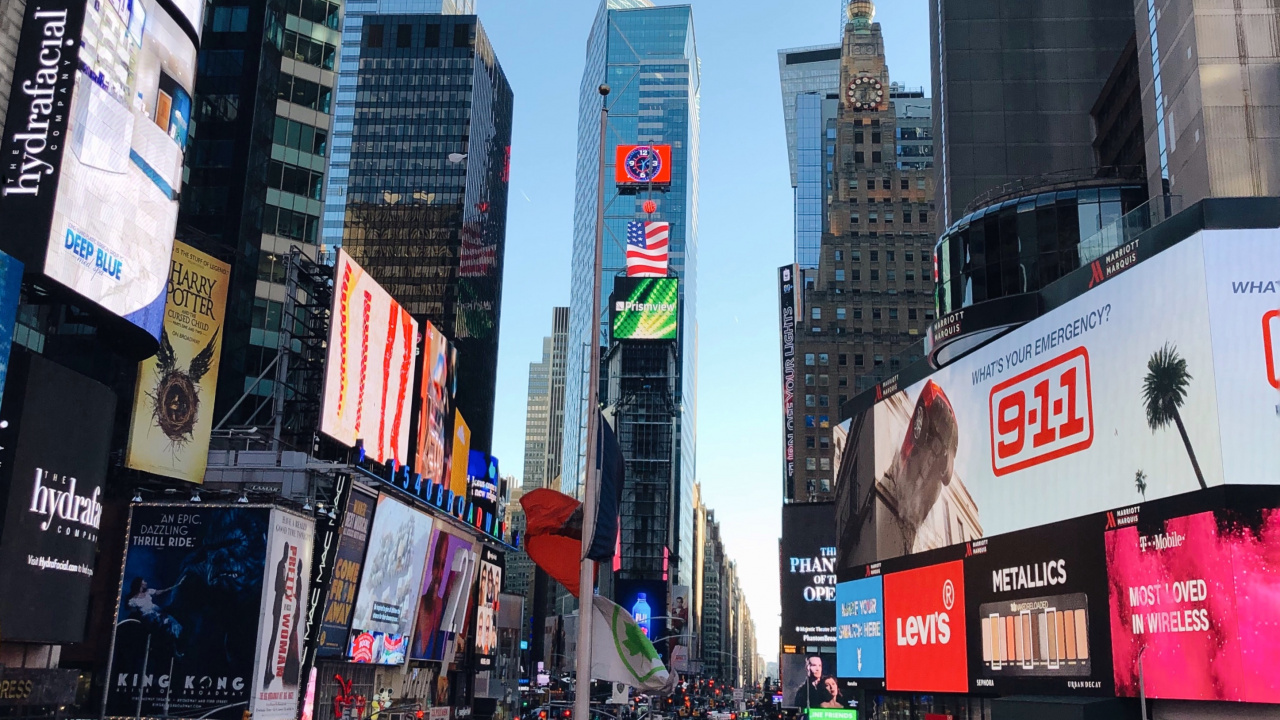 Обои таймсквер, толпа, люди, город, метрополия в разрешении 1280x720