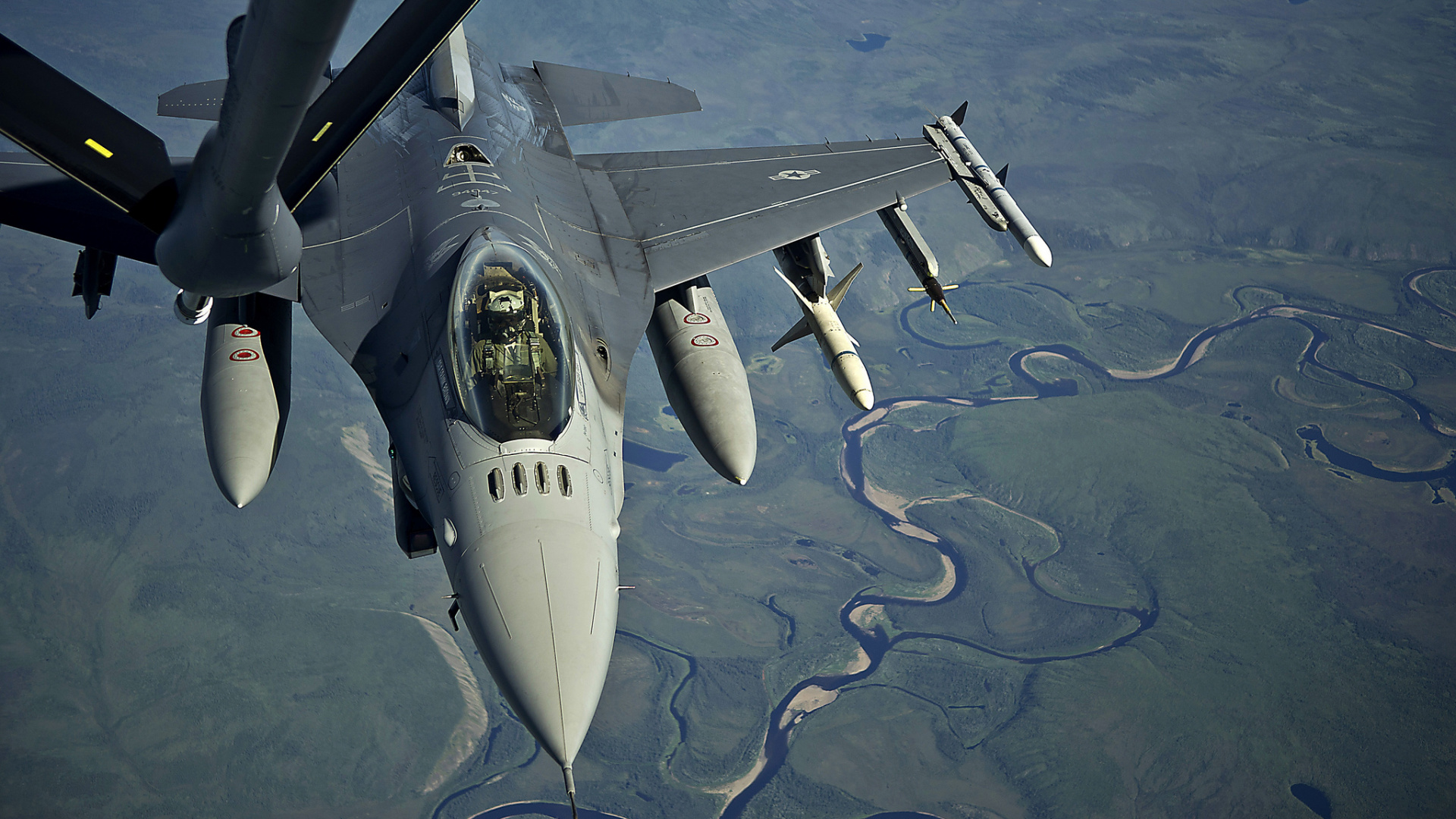 Обои самолеты, ВВС США, реактивный самолет, самолет, авиация в разрешении 1920x1080