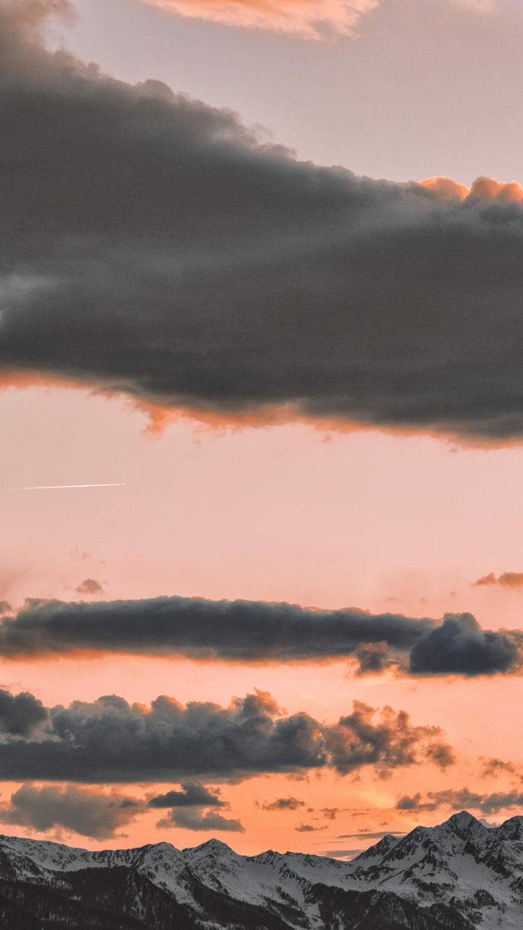 Обои закат, облако, послесвечение, восход солнца, вечер в разрешении 750x1334