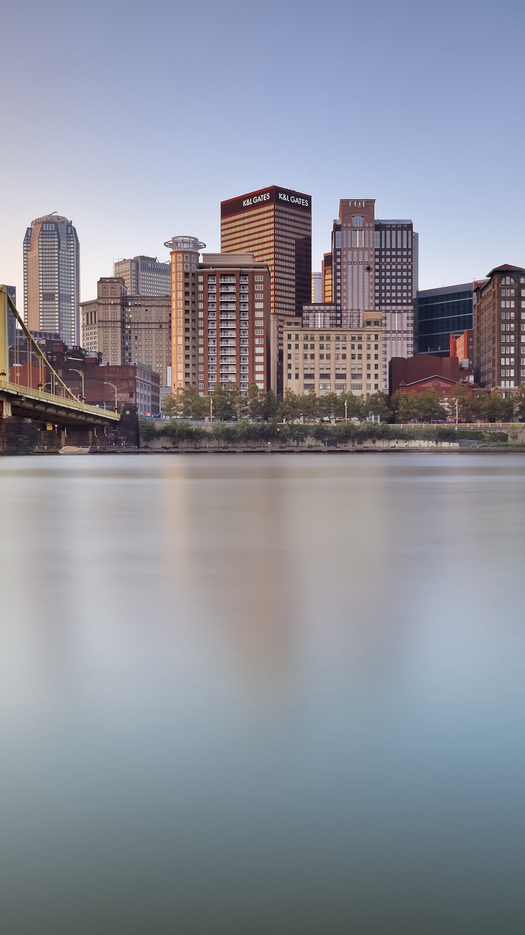 Обои Питсбург, городской пейзаж, город, линия горизонта, городской район в разрешении 750x1334