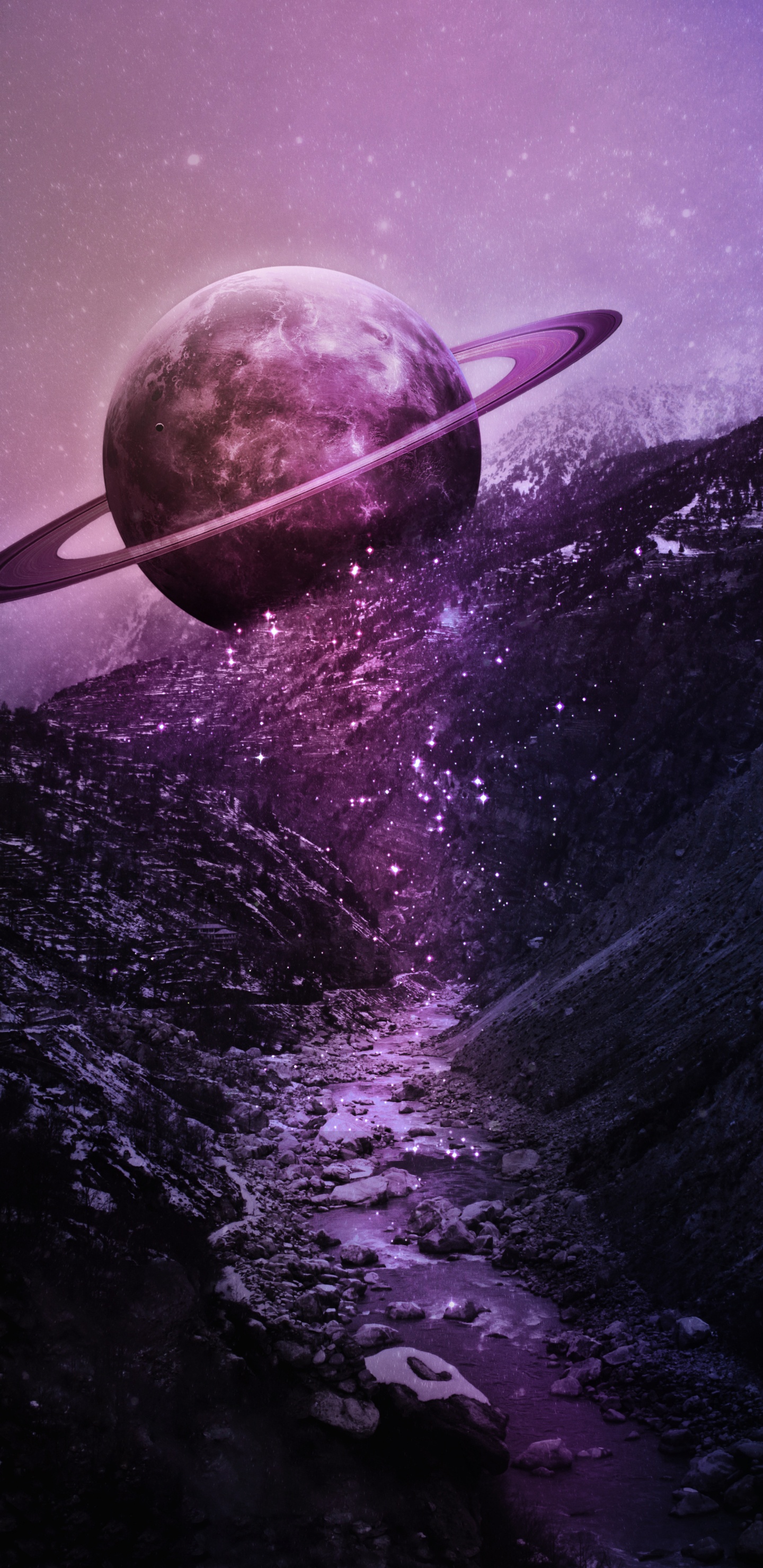 Обои атмосфера, земля, вода, астрономический объект, пейзаж в разрешении 1440x2960