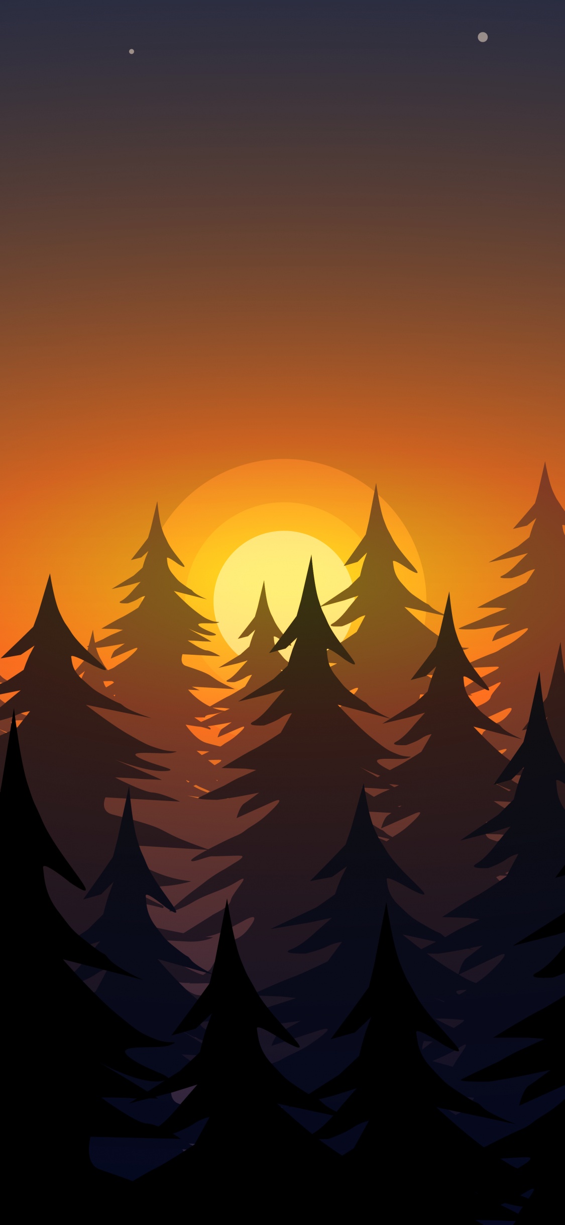 Обои амолед, атмосфера, экорегион, природа, послесвечение в разрешении 1125x2436