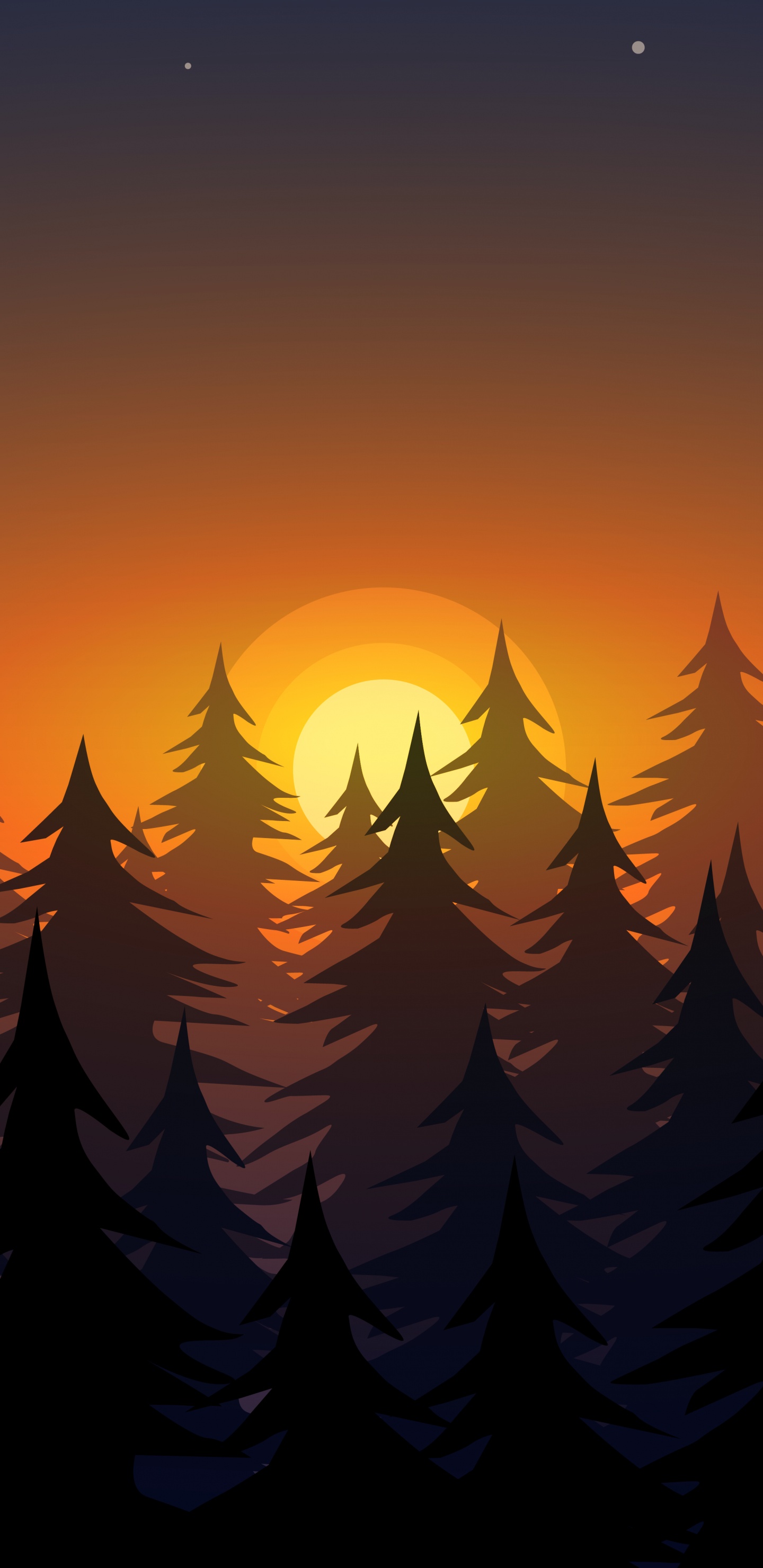 Обои амолед, атмосфера, экорегион, природа, послесвечение в разрешении 1440x2960