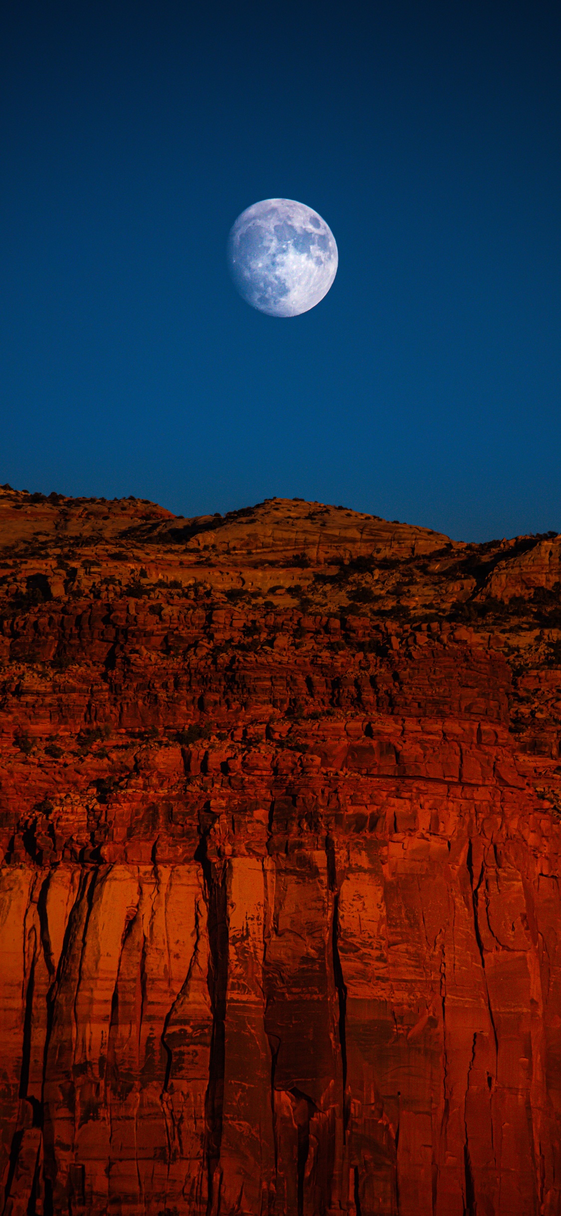 Обои луна, природа, небесное явление, свет, окружающая среда в разрешении 1125x2436