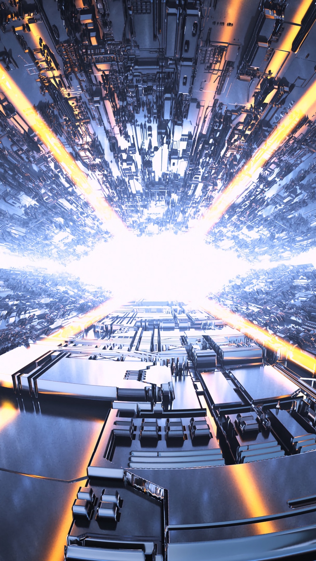 Обои архитектура, город, метрополия, космос, машина в разрешении 1080x1920