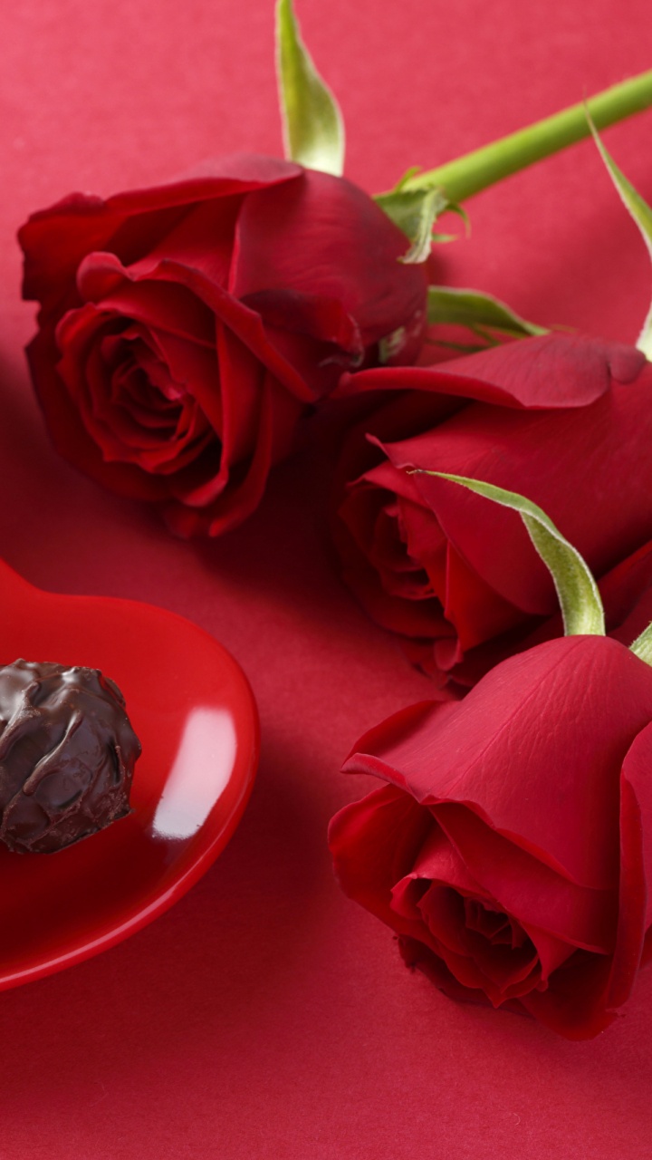 Обои шоколад, конфета, День Святого Валентина, пралине, кондитерские изделия в разрешении 720x1280