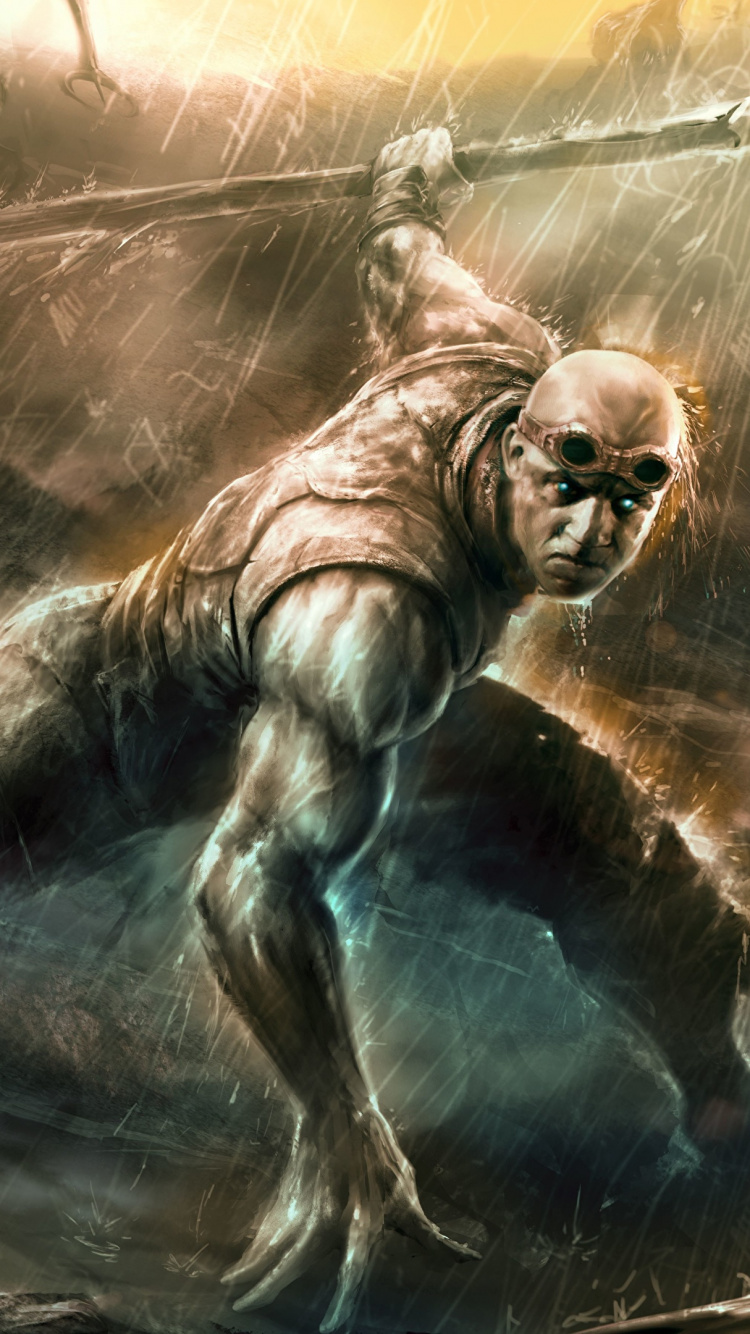 Обои арт, Хроники Риддика, Научная фантастика, мифология, мифическое существо в разрешении 750x1334